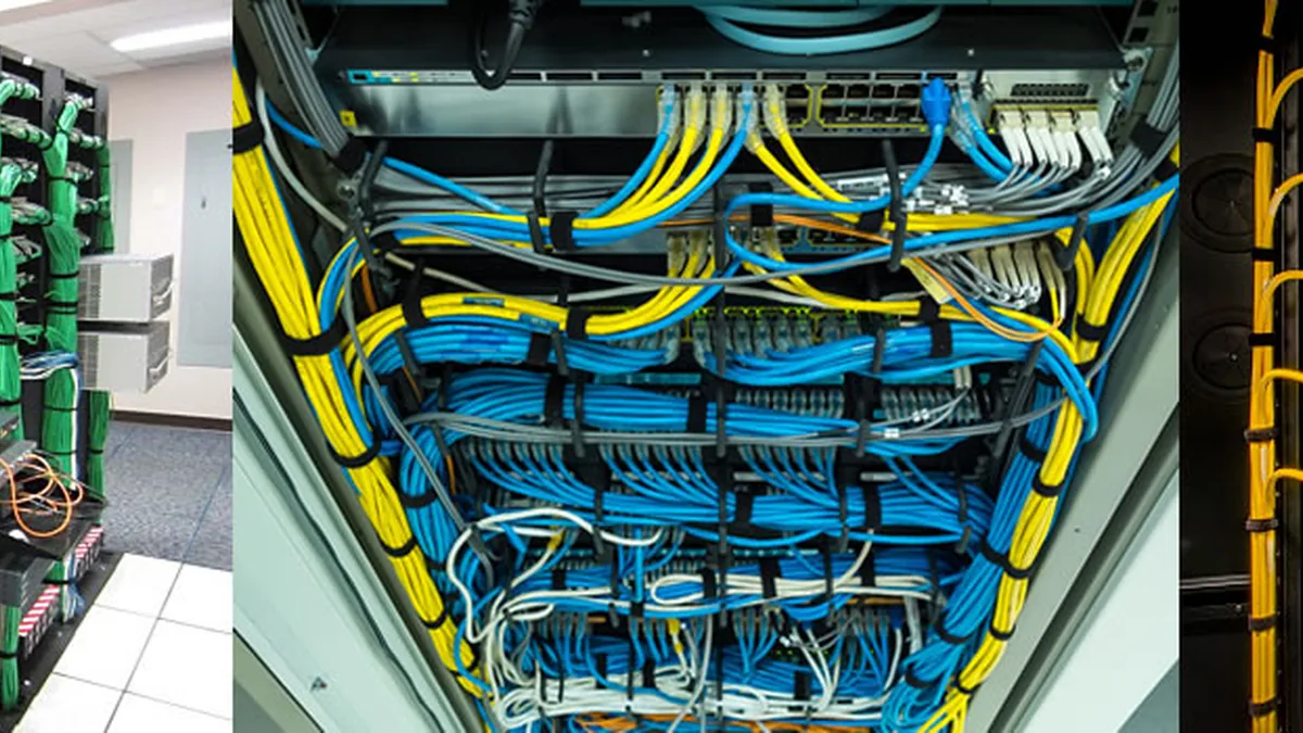 Infraestrutura de rede e cablagem organizada